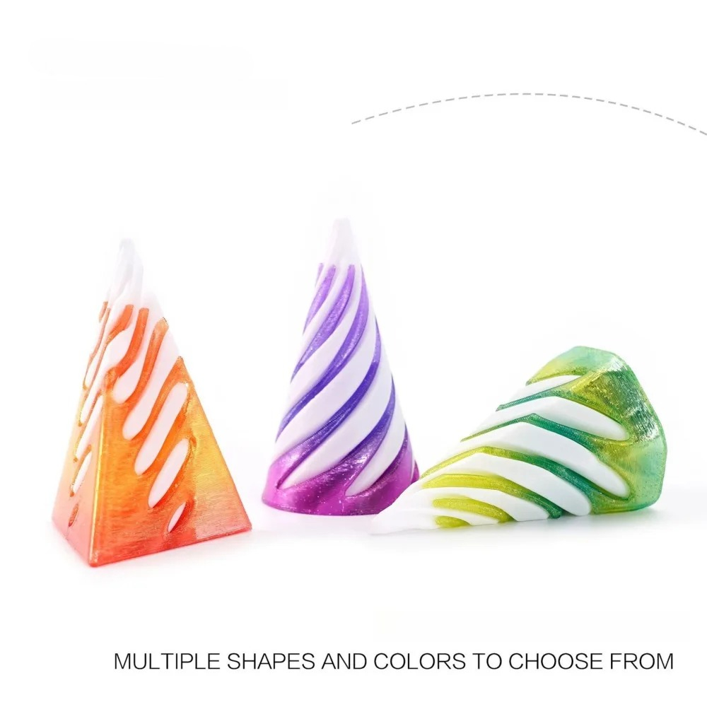 3D Printing App - ของเล่นหมุนได้รูปเกลียวพิมพ์ 3 มิติ ช่วยลดความเครียด รูปทรงพีระมิด ของตกแต่งรูปทรงกรวยเกลียว