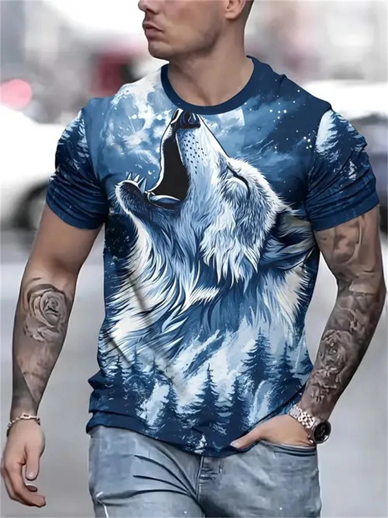 3D Printing Eagle - เสื้อยืดแฟชั่นผู้ชายลายพิมพ์รูปนกอินทรี คอกลม แขนสั้น สไตล์ลำลอง มินิมอล สตรีทแวร์