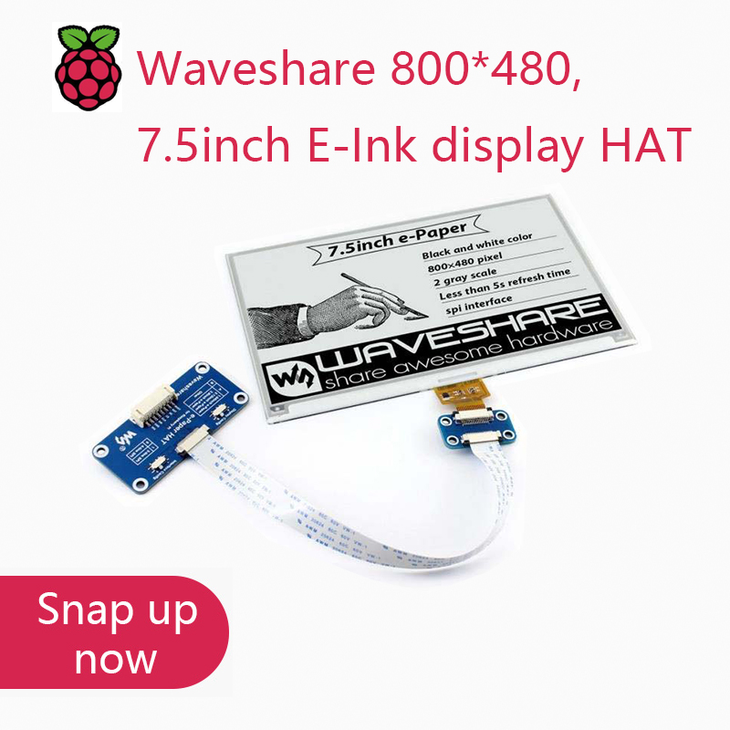 Raspberry Pi 3D Print - จอแสดงผล E-Ink Waveshare ขนาด 800*480, 7.5