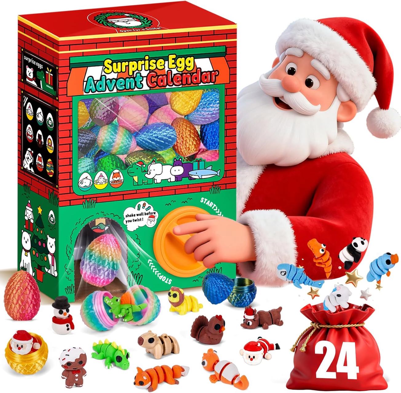 3D Printing Model - กล่องของขวัญเซอร์ไพรส์ 24 ชิ้น ของเล่นฟิดเจ็ตสัตว์ 3 มิติ