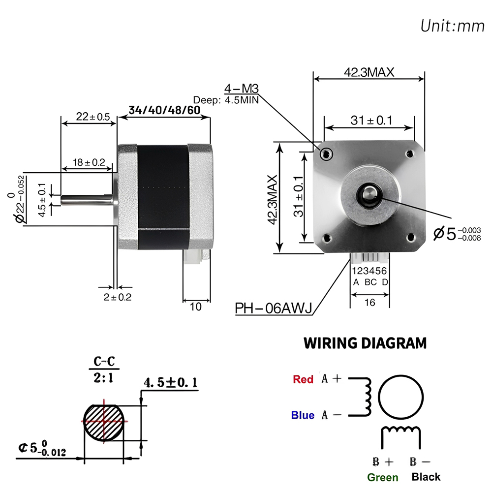 NEMA 17 42 มม.มอเตอร์สเต็ปเปอร - 3D Printing Laptop บทวิจารณ์และราคา