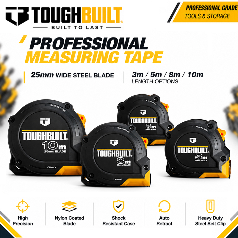 ตลับเมตรเหล็ก TOUGHBUILT รุ่น  - Stanley Tape 25Ft บทวิจารณ์และราคา