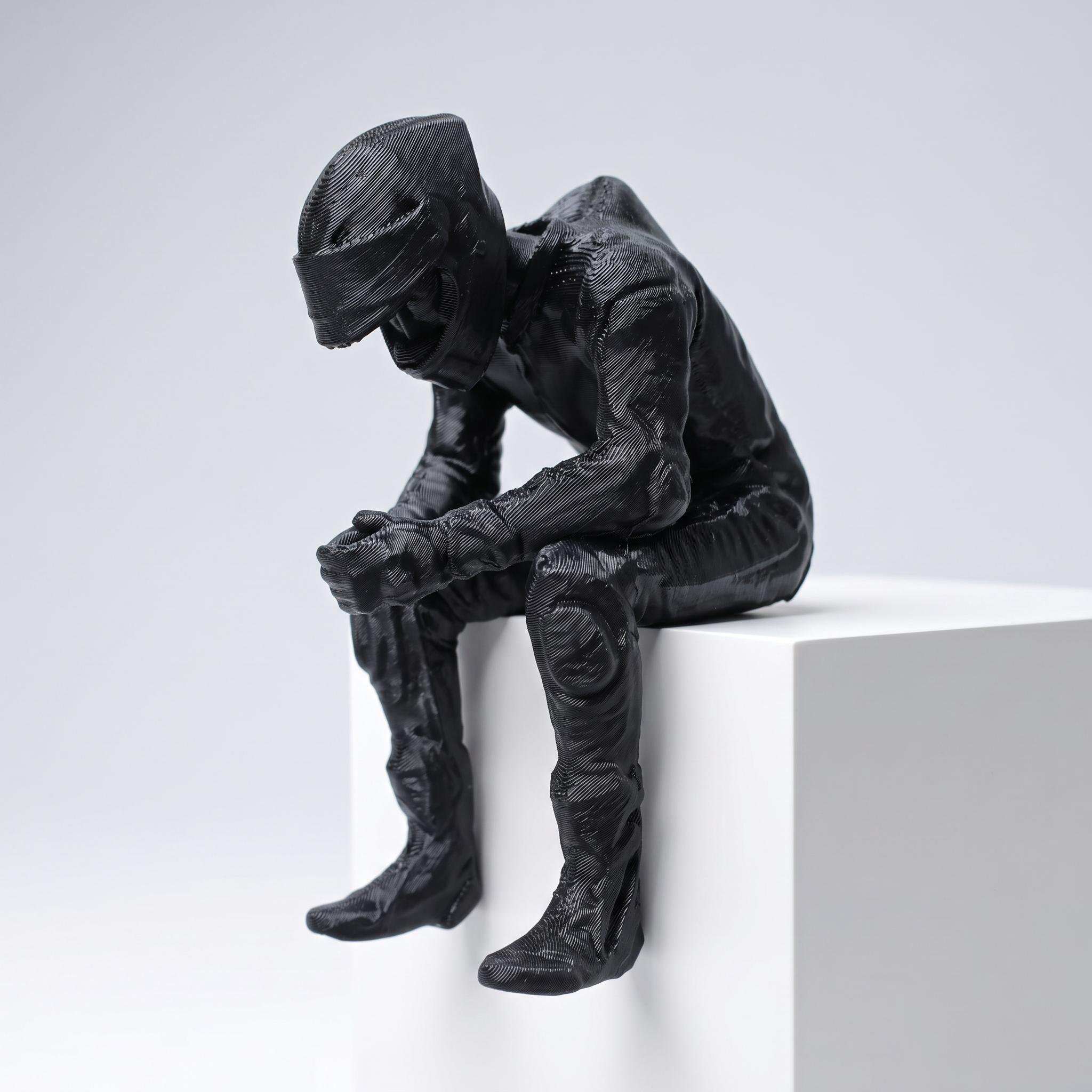 ฟิกเกอร์นักแข่งมอเตอร์ไซค์สีดำ - 3D Printing Pla บทวิจารณ์และราคา