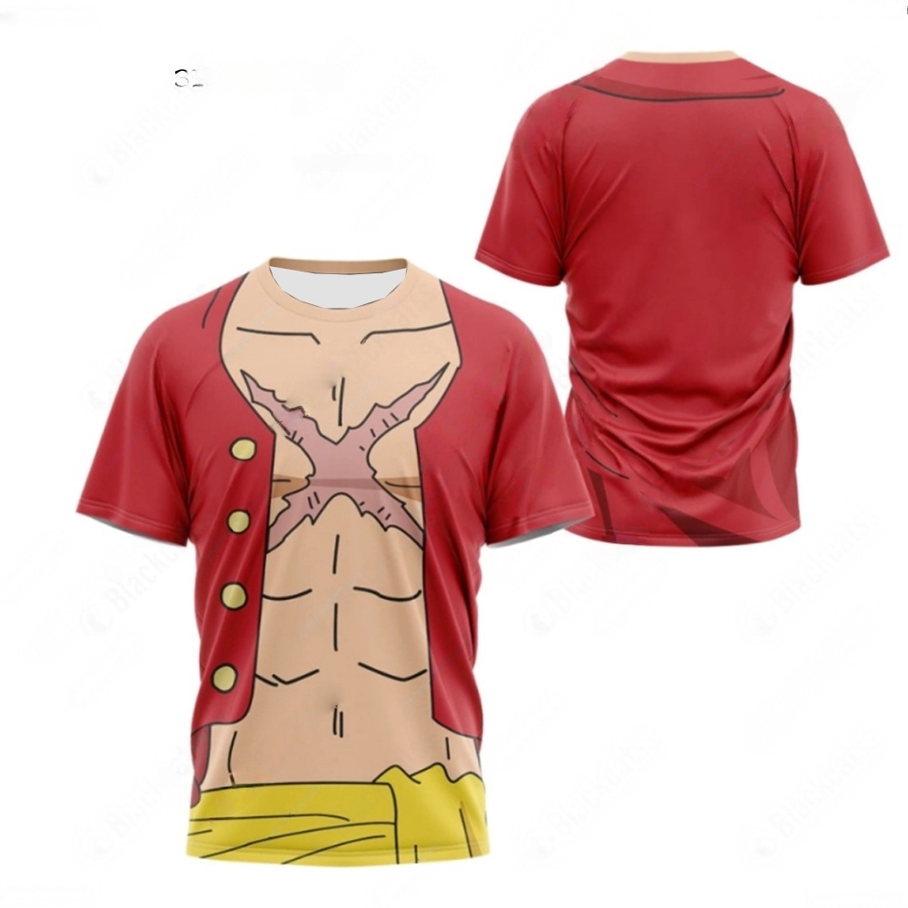 เสื้อยืดคอสเพลย์ลูฟี่วันพีซลาย - 3D Printing One Piece บทวิจารณ์และราคา