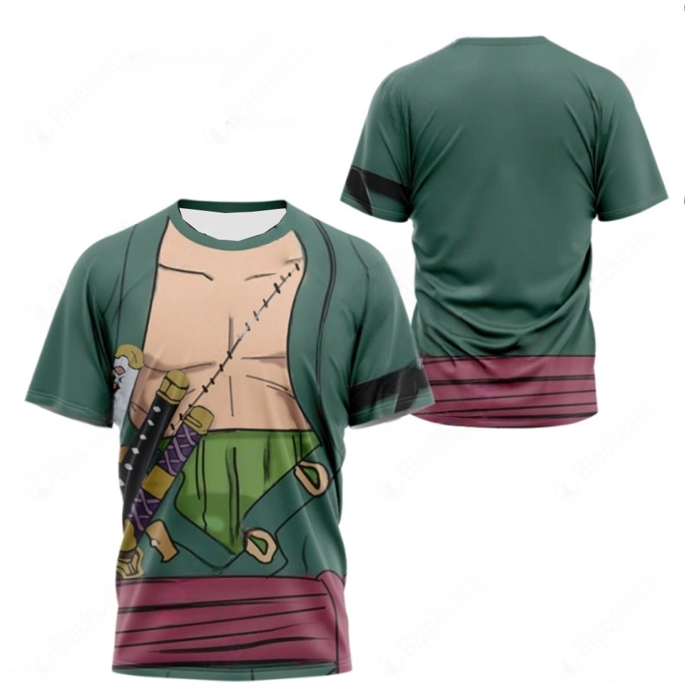 เสื้อยืดคอสเพลย์ลูฟี่วันพีซลาย - 3D Printing One Piece บทวิจารณ์และราคา