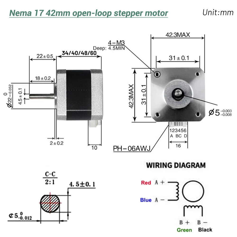 มอเตอร์สเต็ปเปอร์ Nema17 รุ่น  - Stepper Motor บทวิจารณ์และราคา