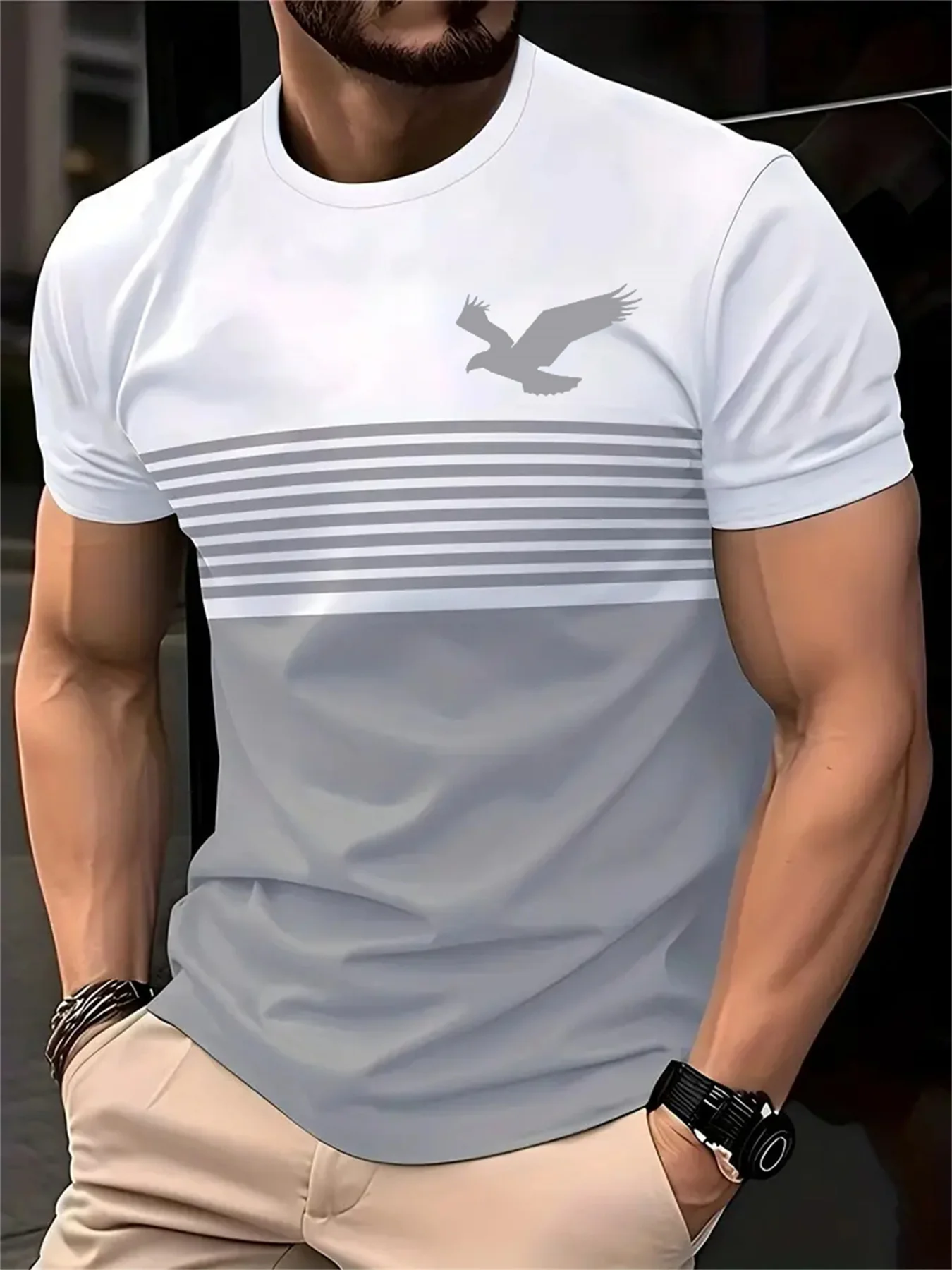 เสื้อยืดผู้ชายลายพิมพ์นกอินทรี - 3D Printing Eagle บทวิจารณ์และราคา