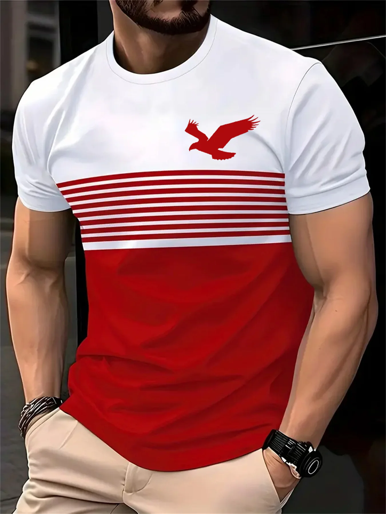 เสื้อยืดผู้ชายลายพิมพ์นกอินทรี - 3D Printing Eagle บทวิจารณ์และราคา