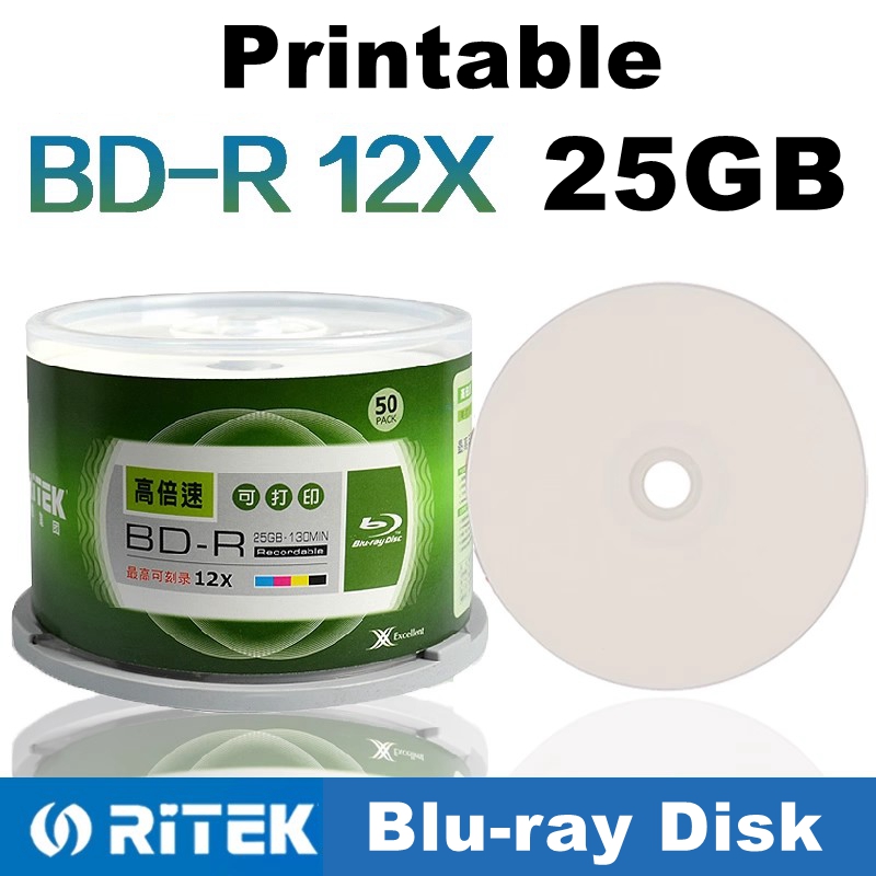 50 แผ่น/กล่อง Ritek BD-R 25GB  - 3D Printing Robot บทวิจารณ์และราคา